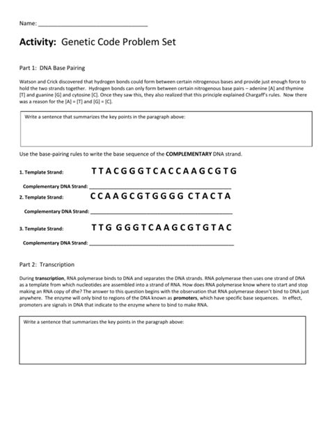 The Genetic Code Practice Problems Channels For Pearson Codon Practice Worksheet - Codon Practice Worksheet