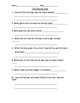 The Giving Tree Question Answer