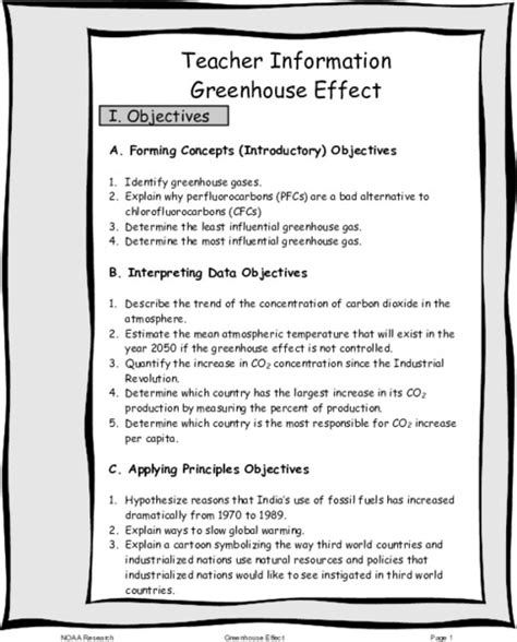 The Greenhouse Effect Lesson Plan For 5th 8th The Greenhouse Effect Worksheet - The Greenhouse Effect Worksheet