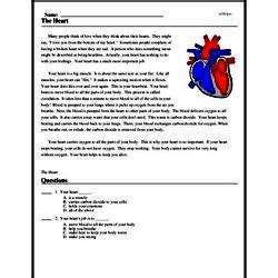 The Heart Reading Comprehension Worksheet Edhelper The Heart Worksheet 5th Grade - The Heart Worksheet 5th Grade