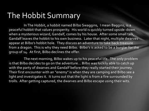 The Hobbit Summary Of Each Chapter