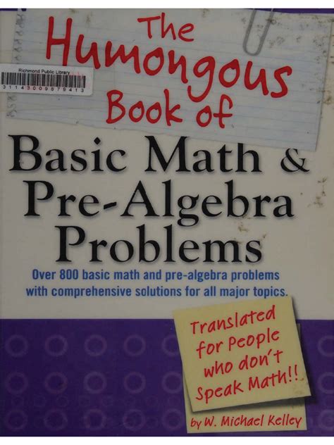 The Humongous Book Of Basic Math And Pre Algebra Problems
