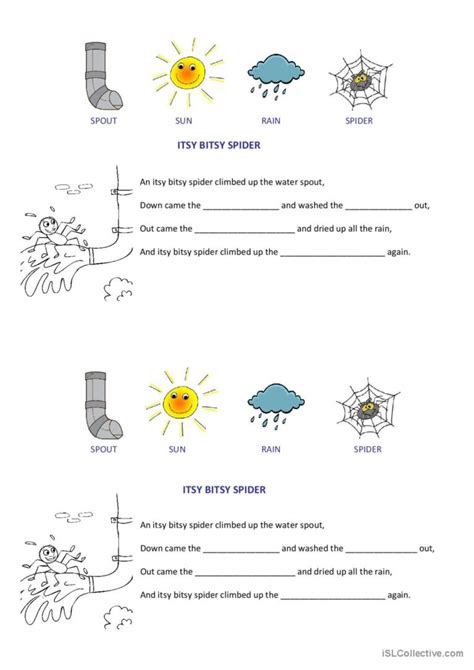 The Itsy Bitsy Spider Esl Worksheet By Teacheradri Itsy Bitsy Spider Worksheet - Itsy Bitsy Spider Worksheet