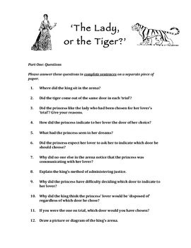 The Lady Or The Tiger Answer 8211 Answers The Lady Or The Tiger Worksheet - The Lady Or The Tiger Worksheet