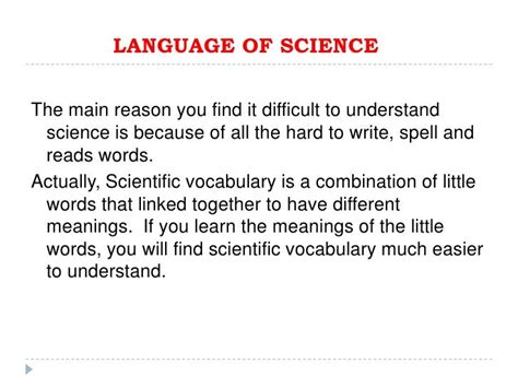 The Language Of Science The Biology Corner Science Vocabulary Worksheet - Science Vocabulary Worksheet