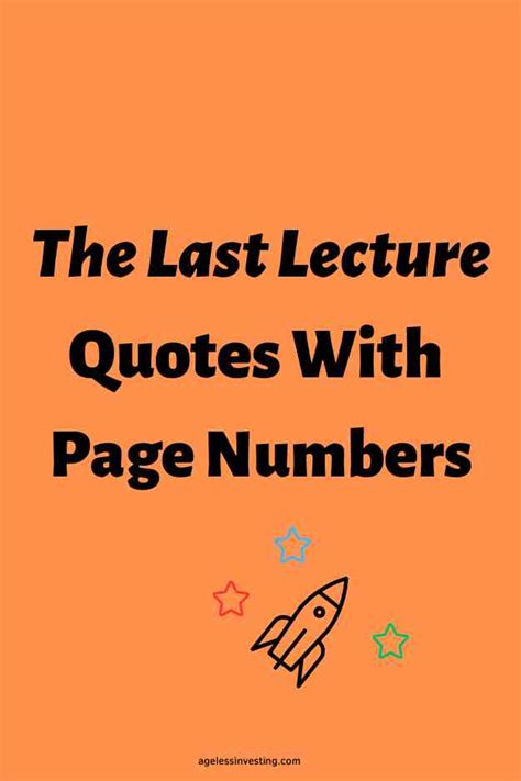The Last Lecture Quotes Sparknotes
