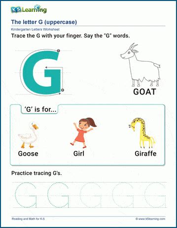 The Letter G Worksheet K5 Learning Letter G Preschool Worksheets - Letter G Preschool Worksheets