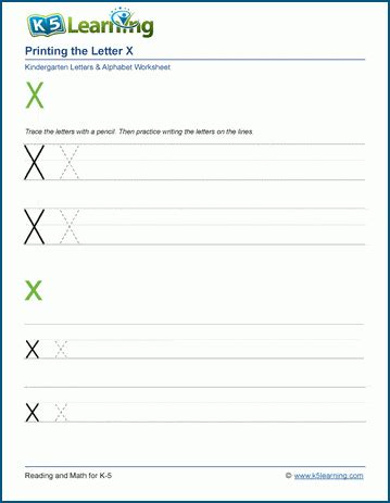 The Letter X Worksheet K5 Learning Letter X Preschool Worksheets - Letter X Preschool Worksheets
