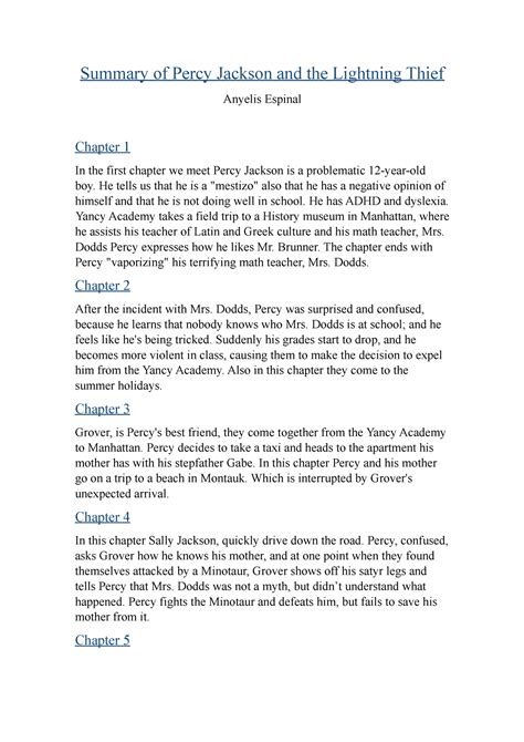 The Lighting Thief Summary