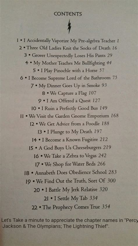 The Lightning Thief Chapter Names