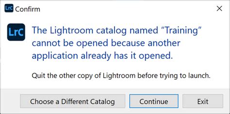 The Lightroom Catalog Cannot Be Opened