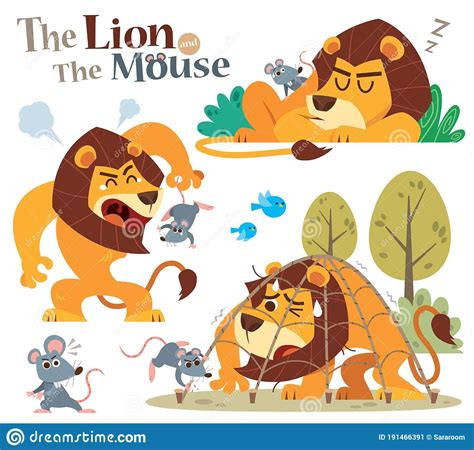 The Lion And The Mouse Design Of The Lion And The Mouse Picture Sequence - Lion And The Mouse Picture Sequence