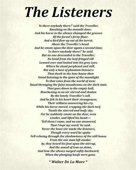 The Listeners Poem
