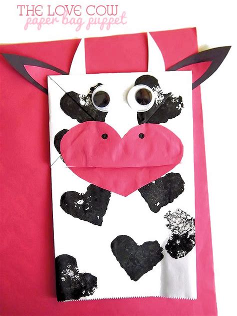The Love Cow Paper Bag Craft Our Kid Cow Paper Bag Puppet - Cow Paper Bag Puppet