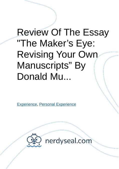 The Maker S Eye Revising Your Own Manuscripts Revising And Editing Practice 7th Grade - Revising And Editing Practice 7th Grade