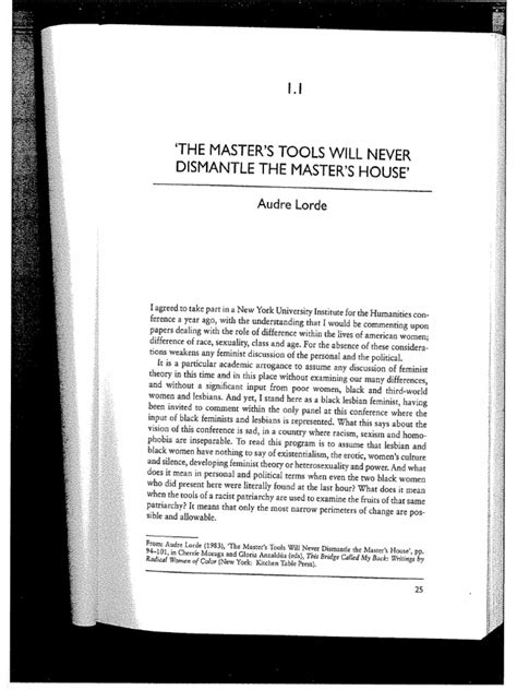 The Masters Tools Will Never Dismantle The Masters House Meaning