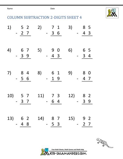 The Math Worksheet Site Com Subtraction 5 Minute Single Digit Subtraction Drills - Single Digit Subtraction Drills