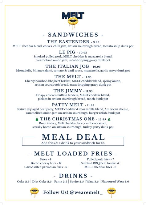 The Melt Menu