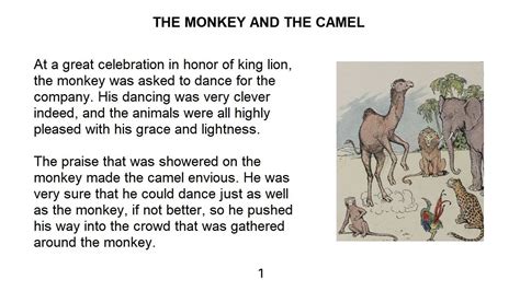 The Monkey And The Camel Reading Comprehension Worksheet Camel Worksheet For Kindergarten - Camel Worksheet For Kindergarten