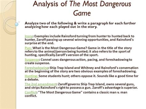 The Most Dangerous Game Answer Key