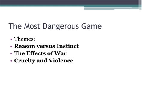The Most Dangerous Game Theme