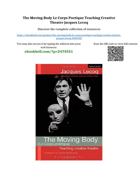 The Moving Body Teaching Creative Theatre By Jacques Lecoq Jean Gabriel Cara Id4496 Pdf