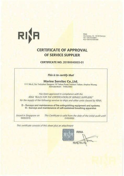 The Msc Rina Services