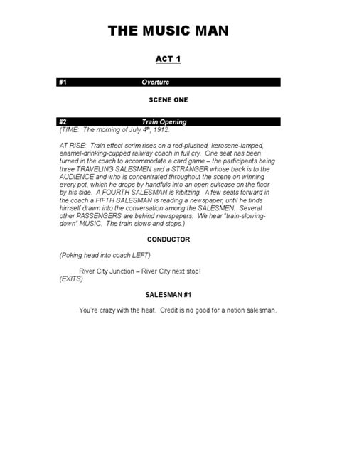 The Music Man Script