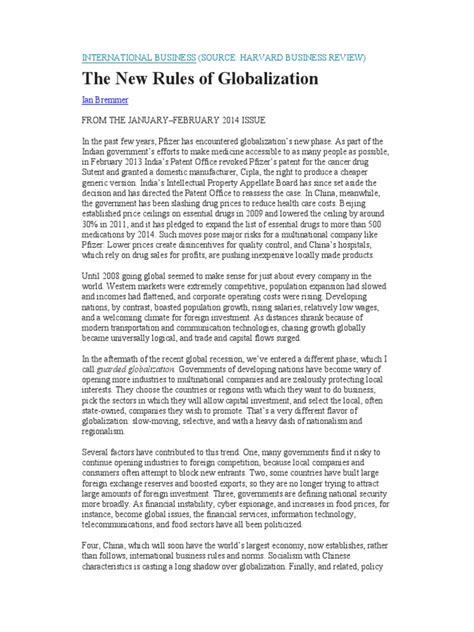 The New Rules Of Globalization Harvard Business Review