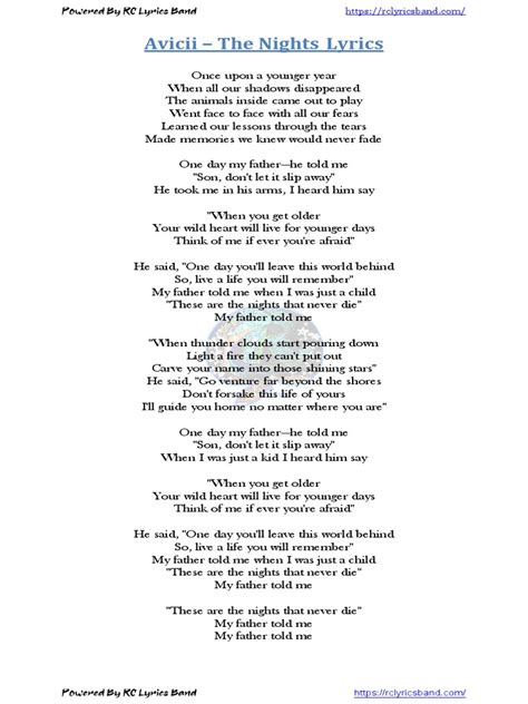 The Nights Lyrics