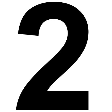 the number two is shown in black and white with no numbers to print on it