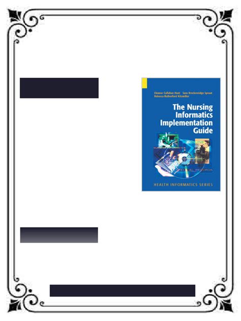 The Nursing Informatics Implementation Guide Health Informatics