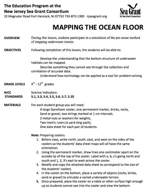 The Ocean Floor Lesson Plan For 5th Grade Ocean Floor Worksheets 5th Grade - Ocean Floor Worksheets 5th Grade