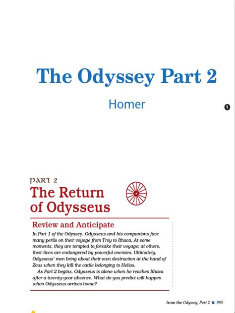 The Odyssey Part 2 Study Answers