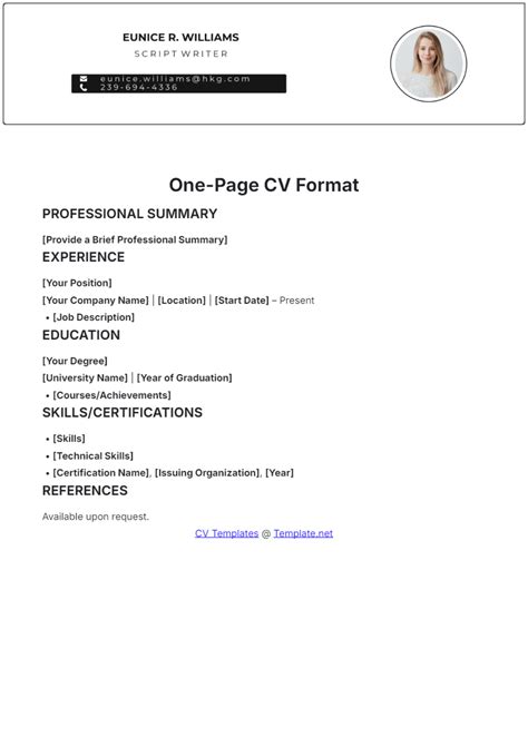 The One Page Cv Create Your Own High Impact Cv Clever Clear And Comprehensive Get Noticed And Beat The Competition