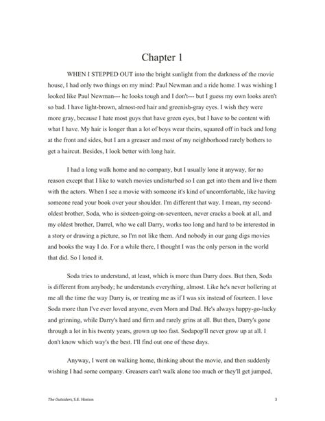 The Outsiders Chapter 1 Summary