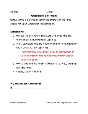 the outsiders johnny bio poem template