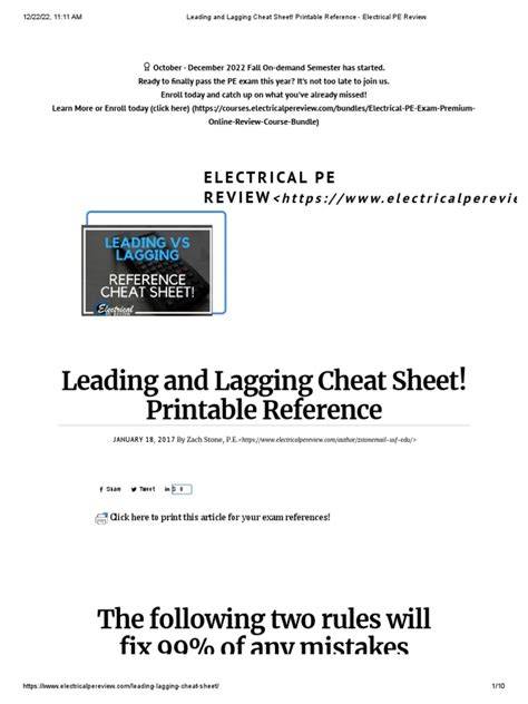 the pe review cheat sheet