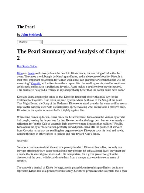 The Pearl Chapter 2 Summary