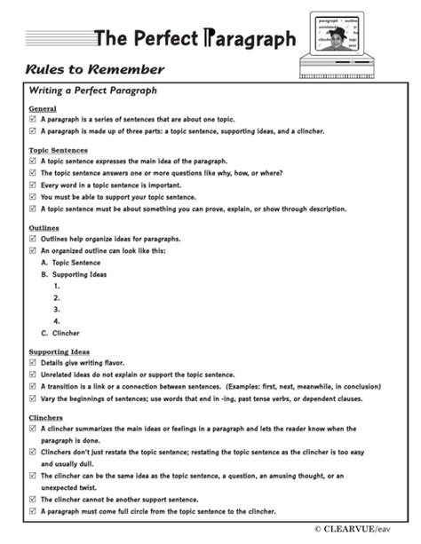 The Perfect Paragraph Worksheet Answers   Paragraph Writing Worksheets - The Perfect Paragraph Worksheet Answers