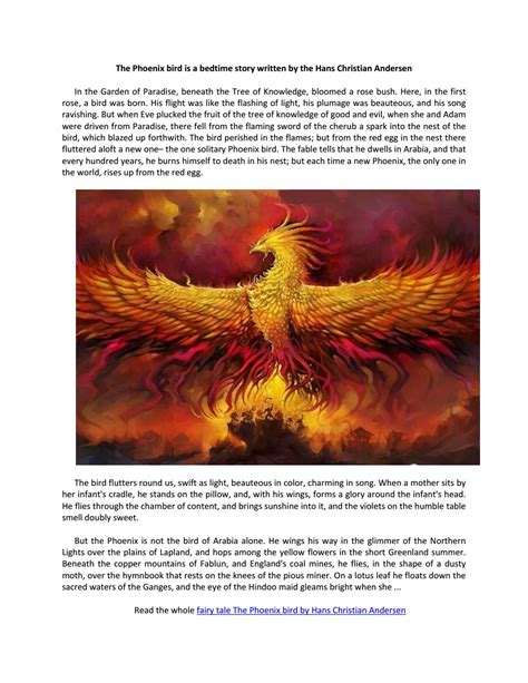 the phoenix bird hans christian andersen biography