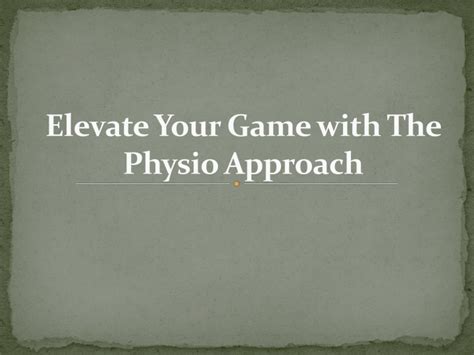 The Physio Game Walkthrough