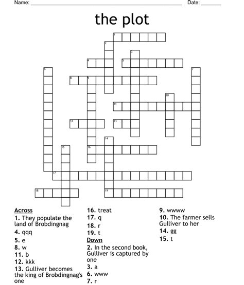 the plot Crossword WordMint