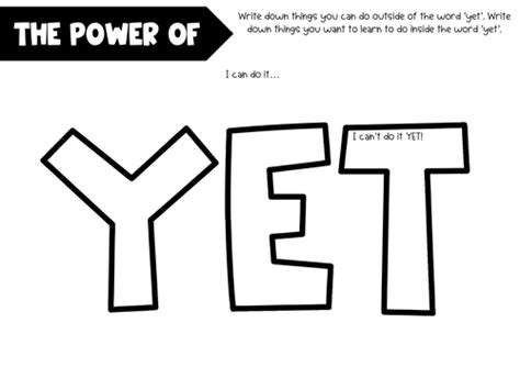 The Power Of Yet Teaching Resources The Power Of Yet Worksheet - The Power Of Yet Worksheet
