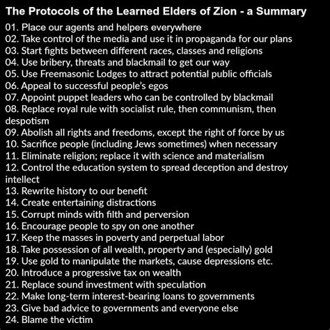 The Protocols Of The Learned Elders Of Zion