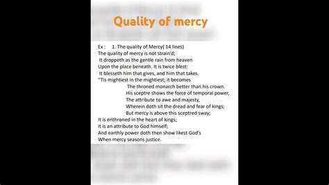 The Quality Of Mercy Is Not Strained