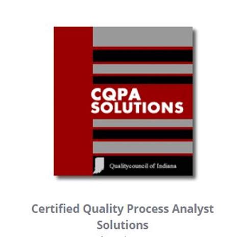 The Quality Process Analyst Solution Text
