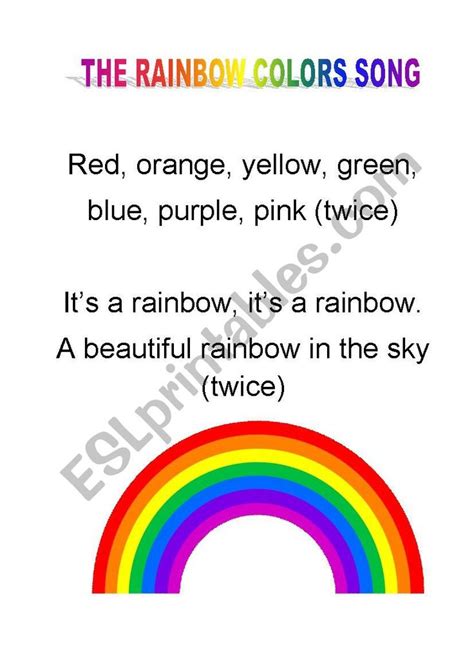 the rainbow colors song paroles