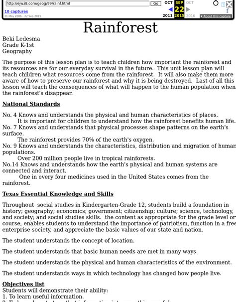 The Rainforest Lesson Plan For 3rd 5th Grade Rainforest Lesson Plans For 3rd Grade - Rainforest Lesson Plans For 3rd Grade