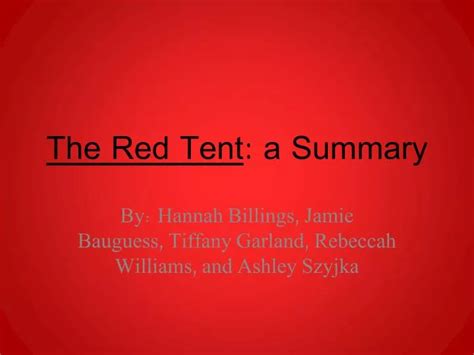 The Red Tent Summary